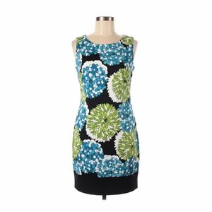 AGB Dress Women Size 12 Floral Sleeveless Black Blue Green Summer Career Party‎